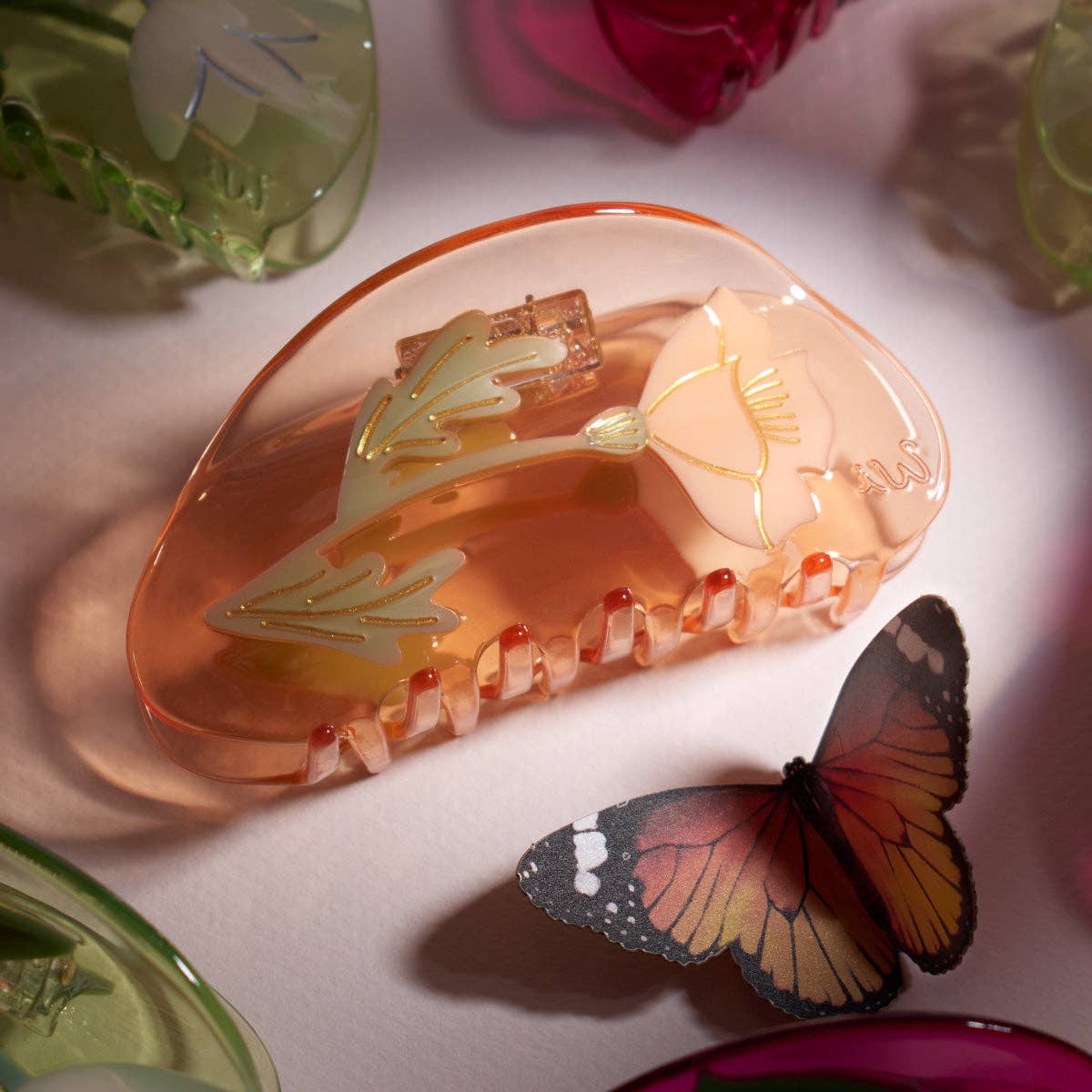 California Poppy Wildflower Hair Claw - Image 5