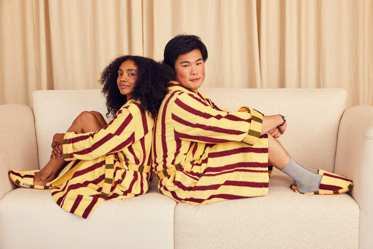 Ginkgo Stripe Bathrobe - Image 4