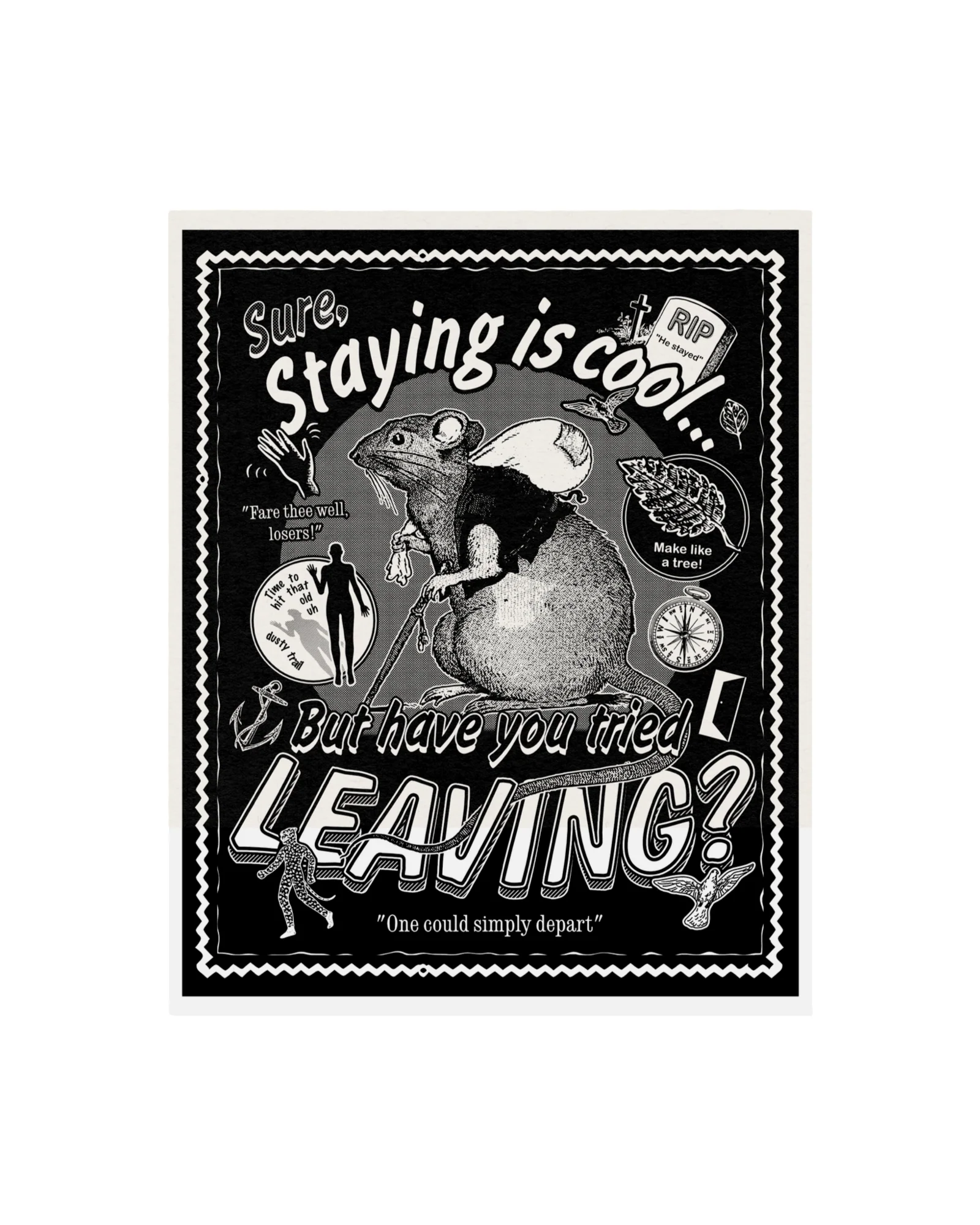 Leaving Risograph Print