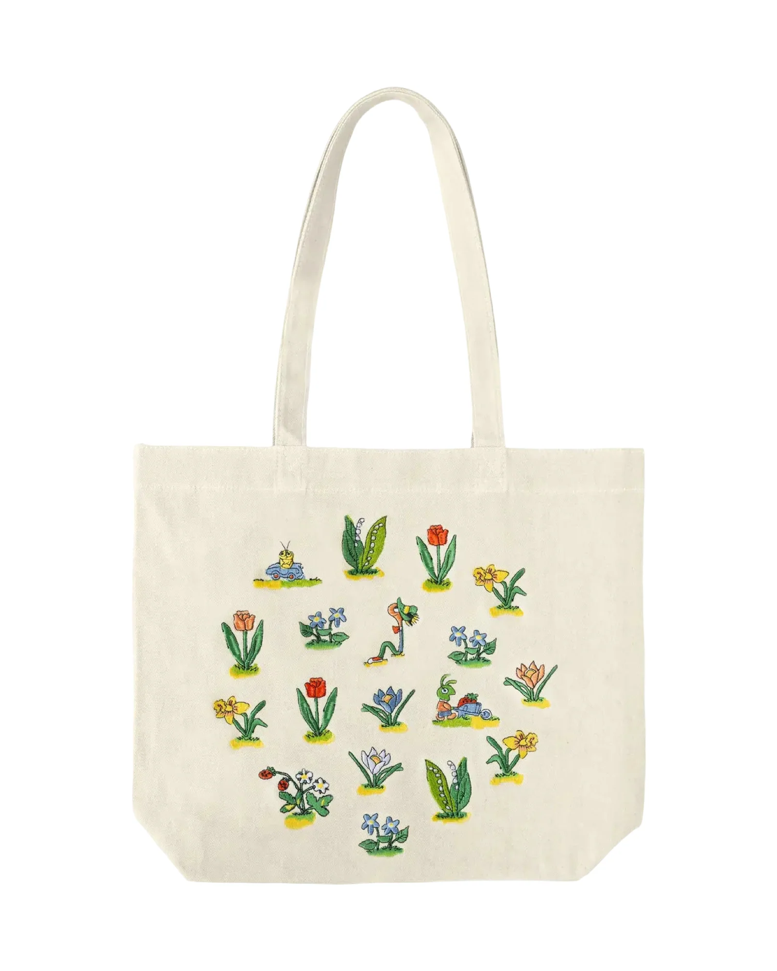Lowly Worm Floral Embroidered Tote