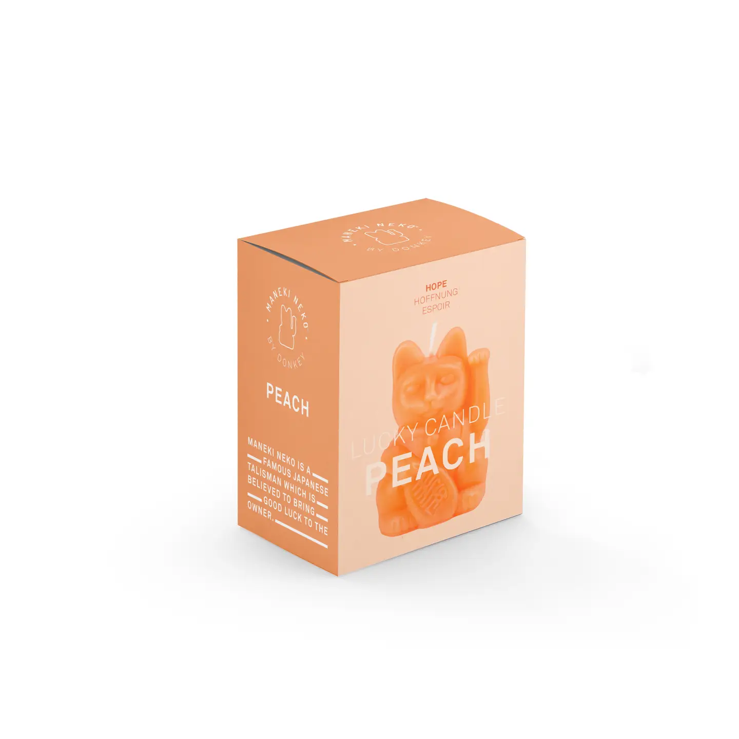 Lucky Cat Candle - Peach - Image 2