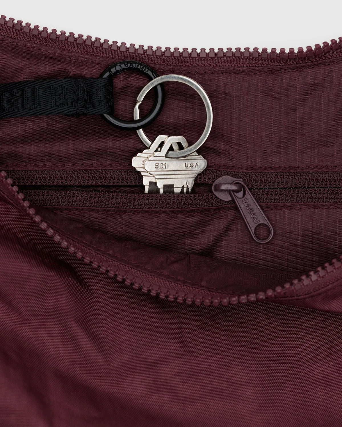 Mahogany Medium Nylon Crescent Baggu - Image 3