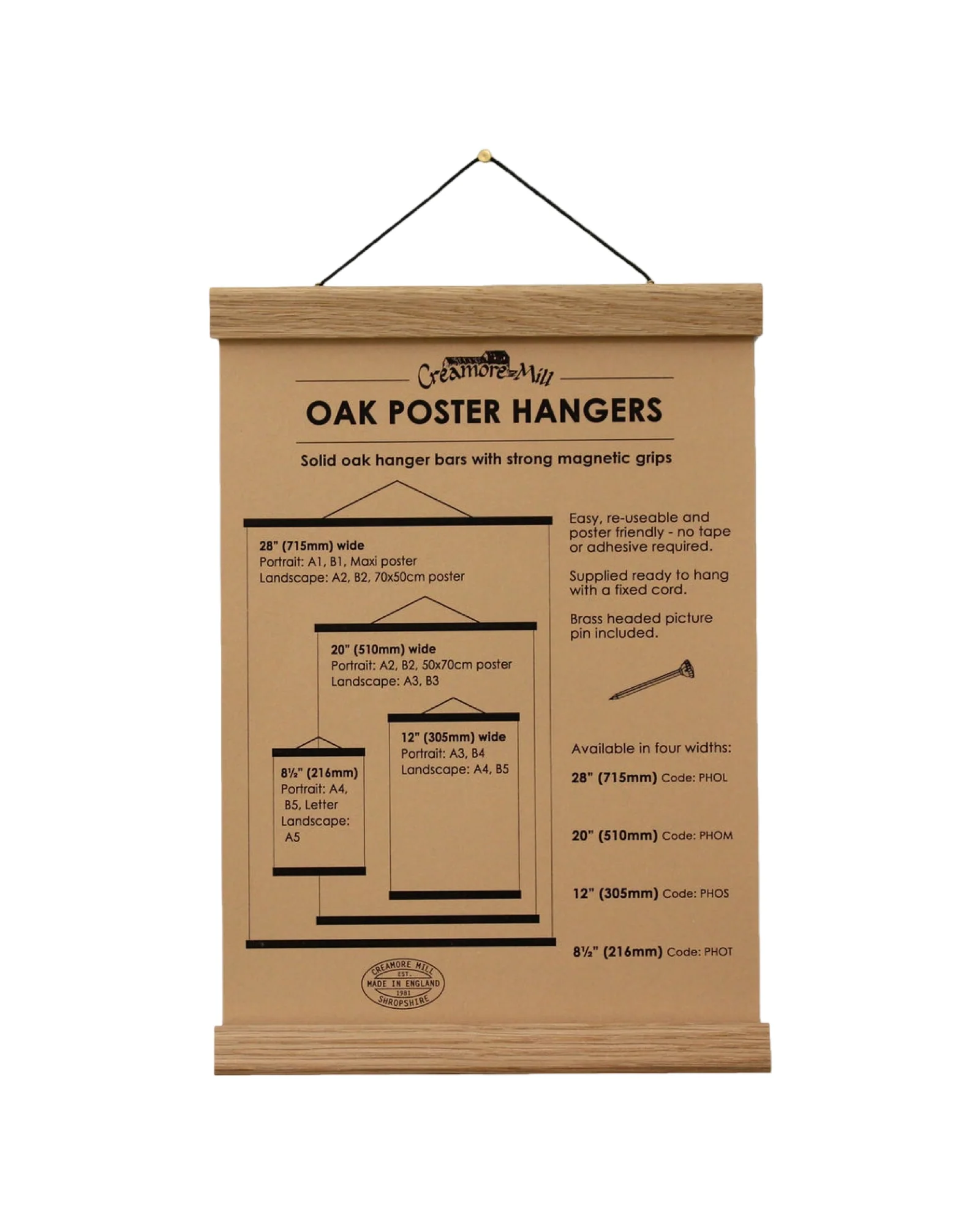 Oak Poster Hanger