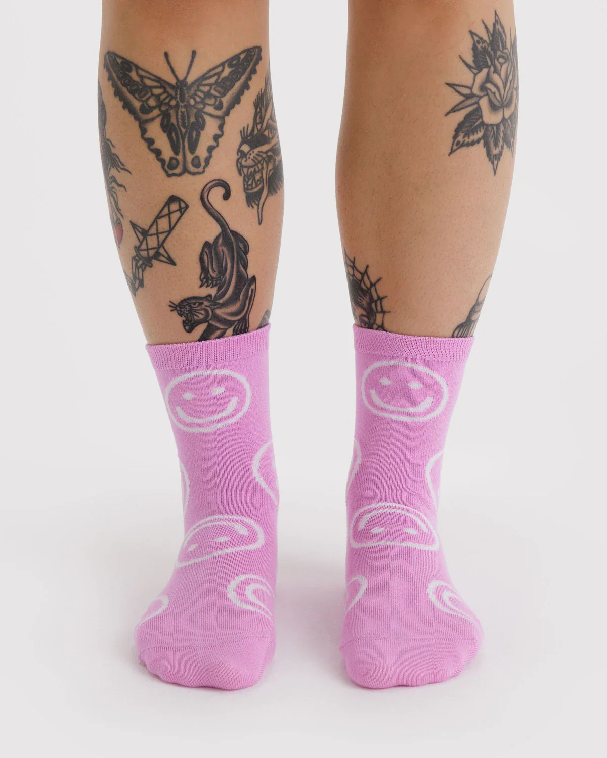 Pink Happy Crew Socks - Image 2